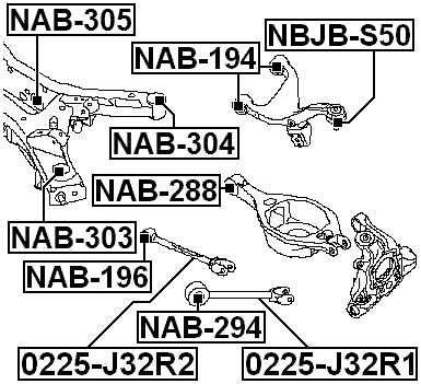 NAB-305 - REAR CROSSMEMBER BUSHING