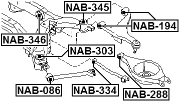 NAB-345 - REAR CROSSMEMBER BUSHING (HYDRO)