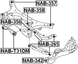 NAB-357 - REAR CROSSMEMBER BUSHING