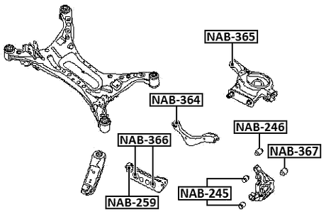NAB-364 - BUSHING, REAR TRANSVERSE ARM