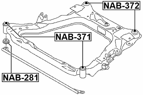 NAB-372 - SUBFRAME REAR BUSHING