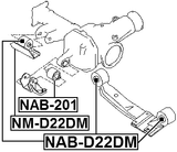 NAB-D22DM - REAR DIFFERENTIAL BUSHING