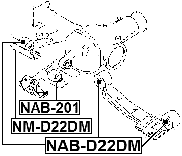 NAB-D22DM - REAR DIFFERENTIAL BUSHING
