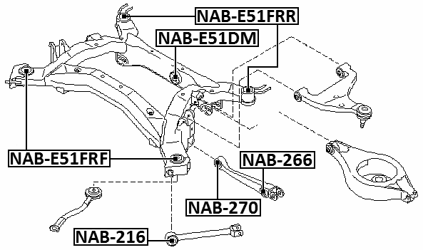 NAB-E51FRF - SUBFRAME FRONT BUSHING