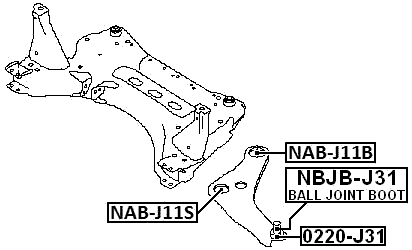 NAB-J11S - FRONT BUSHING, FRONT CONTROL ARM