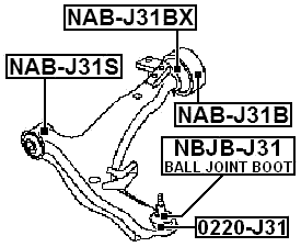 NAB-J31BX - REAR BUSHING, FRONT CONTROL ARM