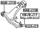 NAB-J31B - REAR BUSHING, FRONT CONTROL ARM (HYDRO)