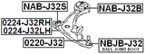 NAB-J32B - REAR BUSHING, FRONT CONTROL ARM (HYDRO)
