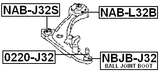 NAB-L32B - REAR BUSHING, FRONT CONTROL ARM (HYDRO)