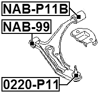 NAB-P11B - REAR BUSHING, FRONT LOWER CONTROL ARM