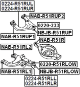 NAB-R51RUP1 - FRONT BUSHING, REAR UPPER CONTROL ARM