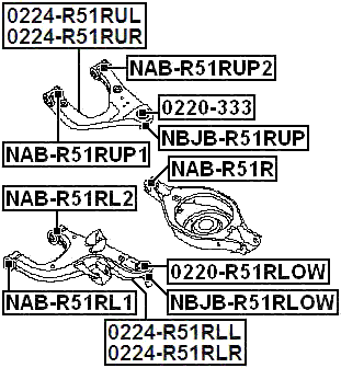 NAB-R51R - REAR ARM BUSHING