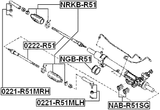 NAB-R51SG - STEERING RACK BUSHING KIT