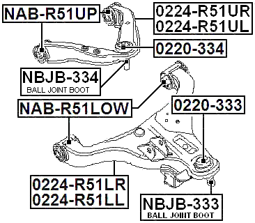 NAB-R51UP - BUSHING, FRONT UPPER CONTROL ARM