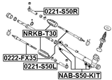 NAB-S50-KIT - STEERING RACK BUSHING KIT