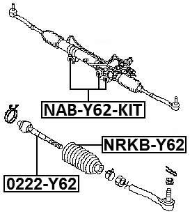 NAB-Y62-KIT - STEERING RACK BUSHING KIT