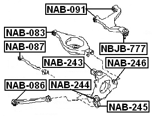 NBJB-777 - REAR UPPER CONTROL ARM BALL JOINT BOOT 44.8X32X17.4