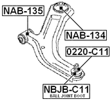 NBJB-C11 - LOWER CONTROL ARM BALL JOINT BOOT 29X25.5X17.5