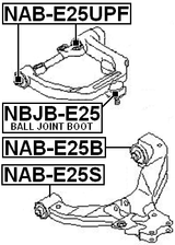NBJB-E25 - FRONT UPPER CONTROL ARM BALL JOINT BOOT 46.4X41.75X19.55