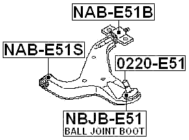 NBJB-E51 - FRONT ARM BALL JOINT BOOT 33X24X19.5