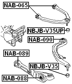 NBJB-V35UP - FRONT UPPER CONTROL ARM BALL JOINT BOOT 33X26.8X15.5