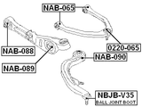 NBJB-V35 - LOWER CONTROL ARM BALL JOINT BOOT 44X42X18