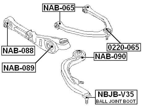 NBJB-V35 - LOWER CONTROL ARM BALL JOINT BOOT 44X42X18