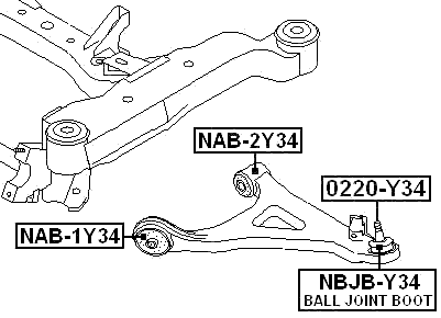 NBJB-Y34 - LOWER CONTROL ARM BALL JOINT BOOT 45X27X19.5