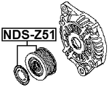 NDS-Z51 - ALTERNATOR PULLEY