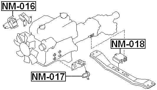 NM-017 - FRONT ENGINE MOUNT TD27/VG30