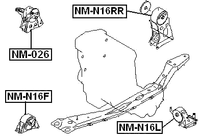 NM-026 - RIGHT ENGINE MOUNT WITHOUT BRACKET
