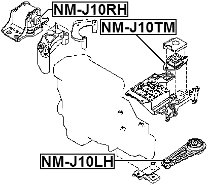 NM-J10RH - RIGHT ENGINE MOUNT (HYDRO)