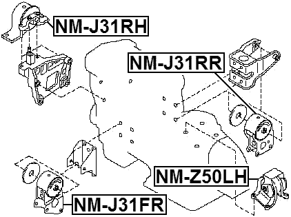 NM-J31RR - REAR ENGINE MOUNT (HYDRO)