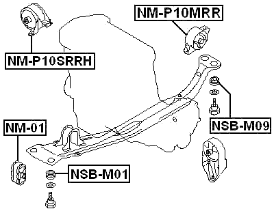 NM-P10MRR - REAR ENGINE MOUNT MT