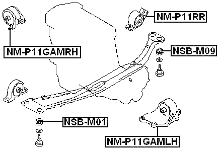 NM-P11GAMLH - LEFT ENGINE MOUNT MT