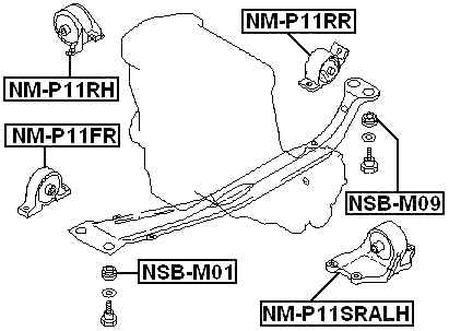 NM-P11SRALH - LEFT ENGINE MOUNT AT