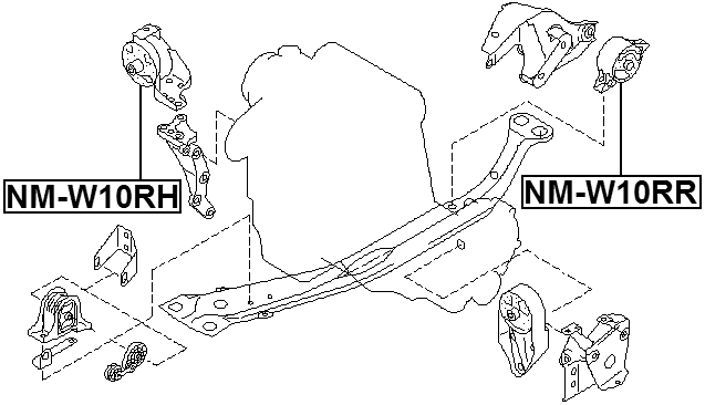 NM-W10RR - REAR ENGINE MOUNT
