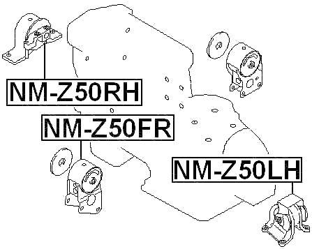 NM-Z50LH - LEFT ENGINE MOUNT