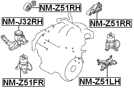 NM-Z51LH - LEFT ENGINE MOUNT