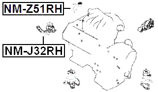 NM-Z51RH - RIGHT ENGINE MOUNT