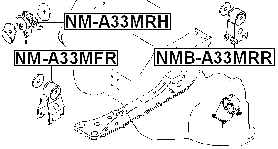 NMB-A33MRR - REAR ENGINE MOUNT BUSHING