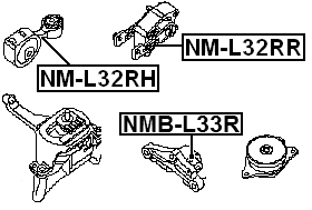 NMB-L33R - TRANSMISSION MOUNT BUSHING