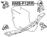 NMB-P12RR - REAR ENGINE MOUNT BUSHING (HYDRO)