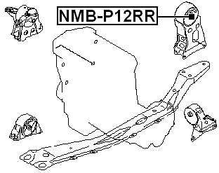 NMB-P12RR - REAR ENGINE MOUNT BUSHING (HYDRO)