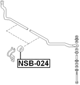 NSB-024 - FRONT STABILIZER BAR BUSH D15.5