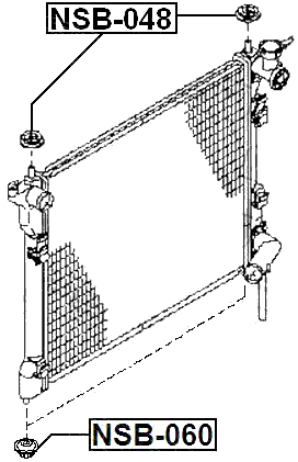 NSB-048 - MOUNT RUBBER RADIATOR