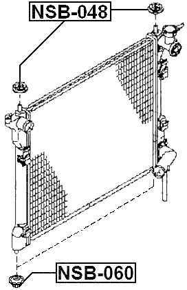 NSB-060 - MOUNT RUBBER RADIATOR