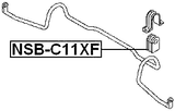 NSB-C11XF - FRONT STABILIZER BAR BUSH D22