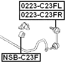 NSB-C23F - FRONT STABILIZER BAR BUSH D27