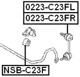 NSB-C23F - FRONT STABILIZER BAR BUSH D27